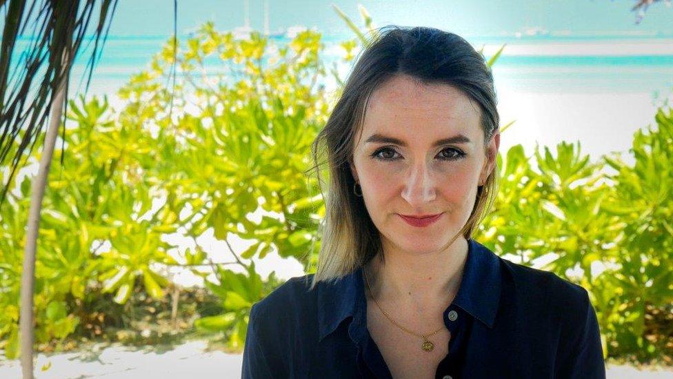 Lyndsey Telford on a beach in the Maldives