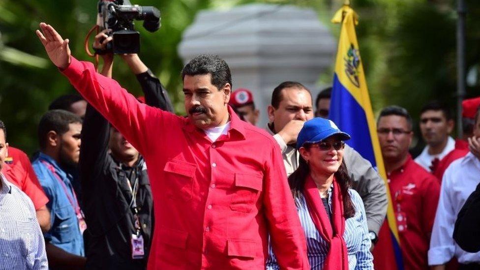 President Nicolas Maduro greets supporters in Caracas. Photo: 25 October 2016