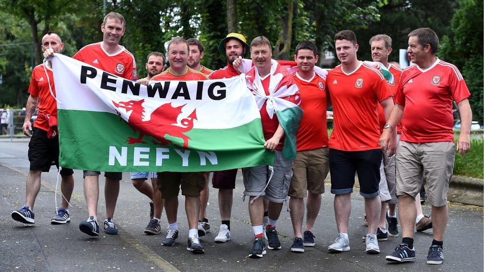 Wales supporters from Nefyn in Gwynedd were at the game in Lens