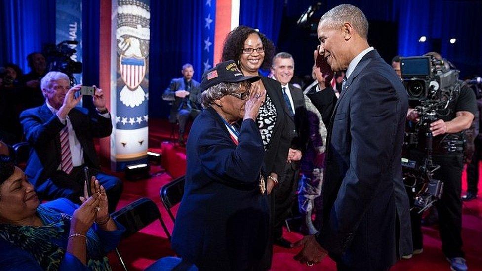 Millie Dunn Veasey meeting President Obama - 28 September 2016