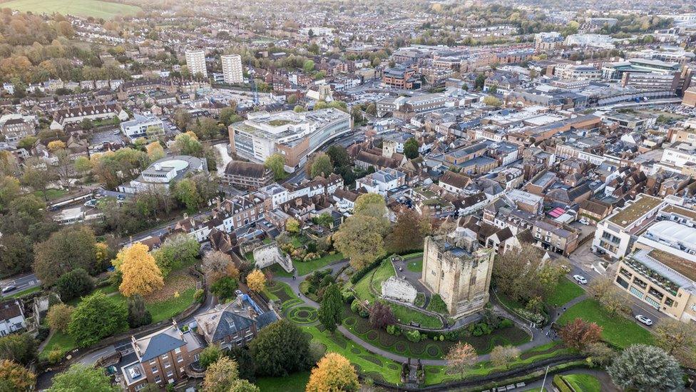 Aerial view of Guildford