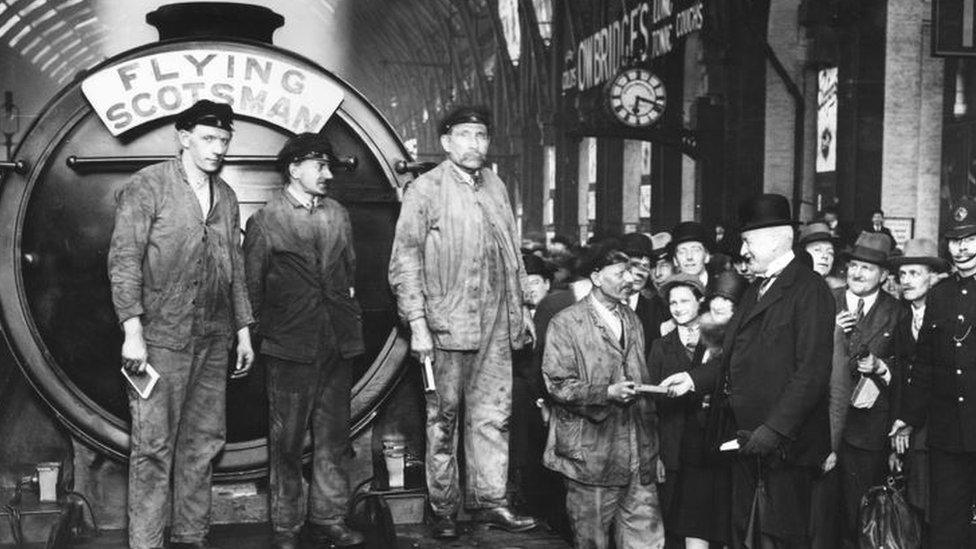 The Flying Scotsman at King's Cross Station in London in 1928