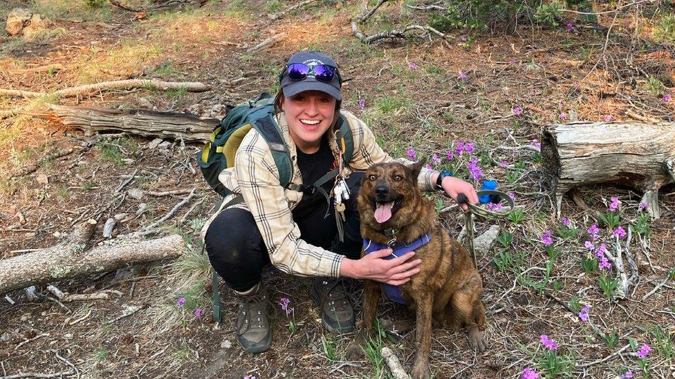 Kelsey Sims and her dog, Roo