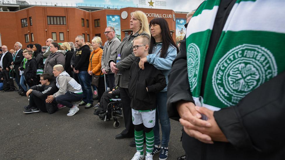 Fans outside Celtic Park