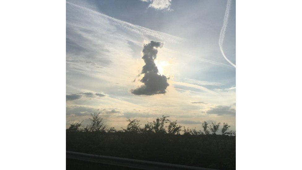 Cloud which looks like a map of Great Britain