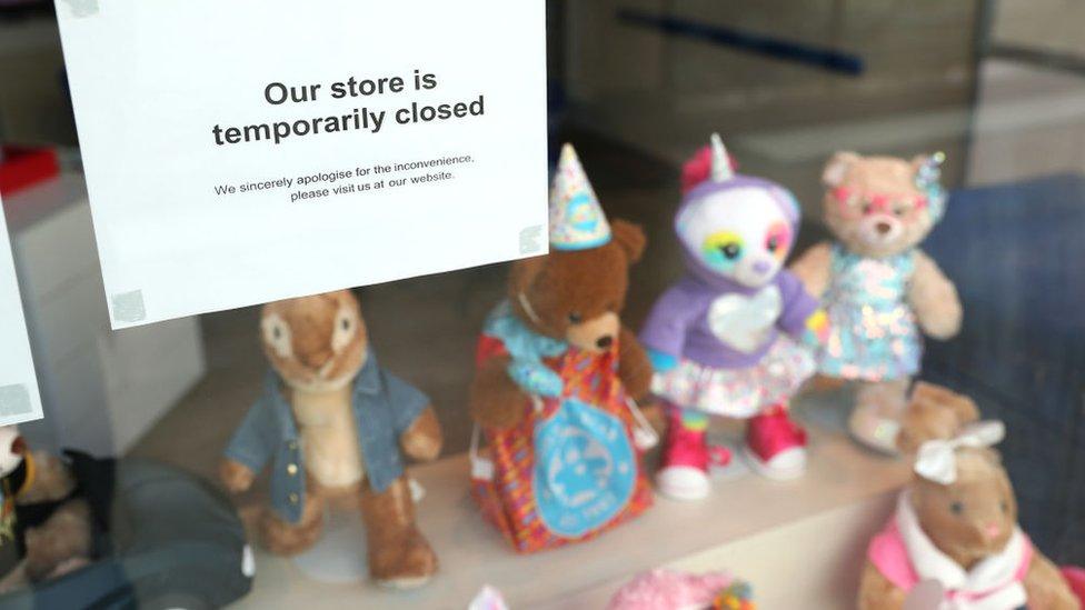 Toy shop with closed sign