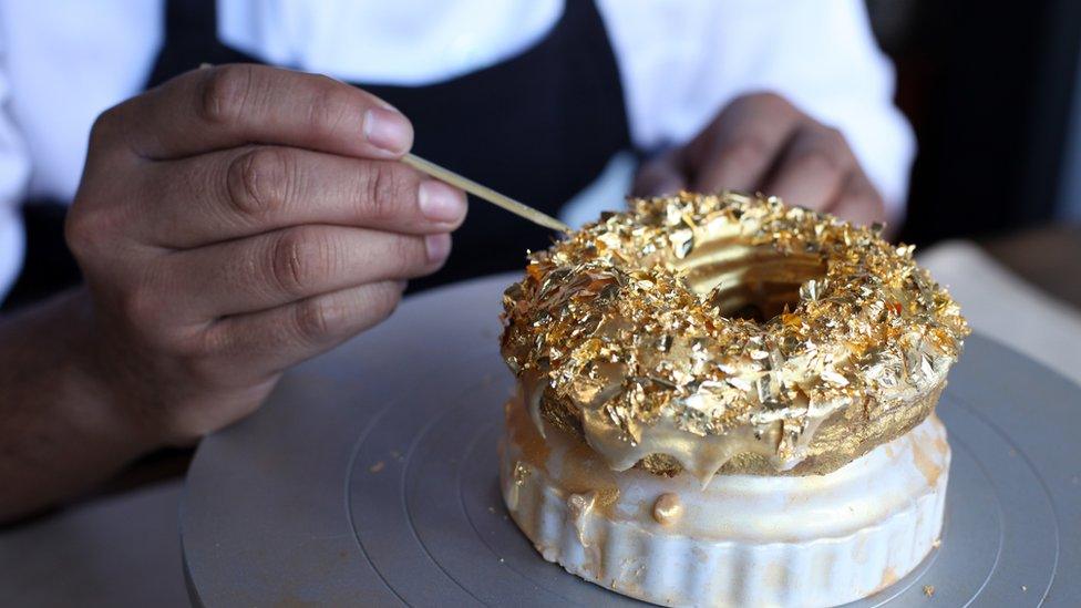 A-gold-covered-doughnut.