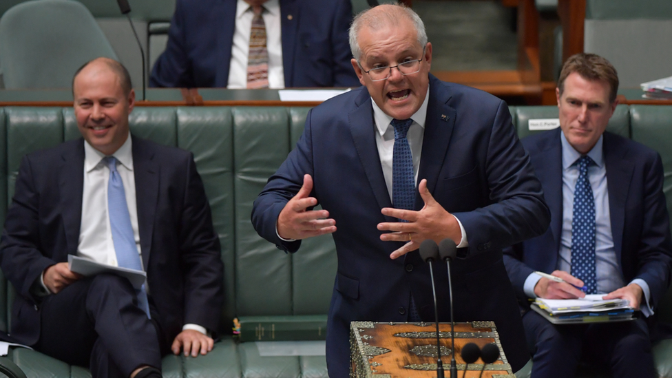 Scott Morrison speaking in parliament