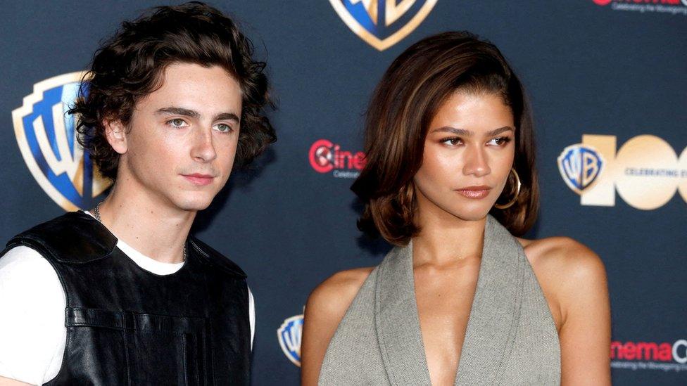 Red carpet photo of Tinothee Chalamet and Zendaya