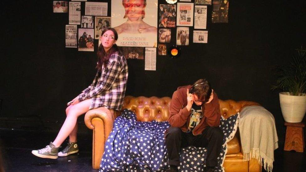 Eleanor performing in "Kid Again" with another member of the cast