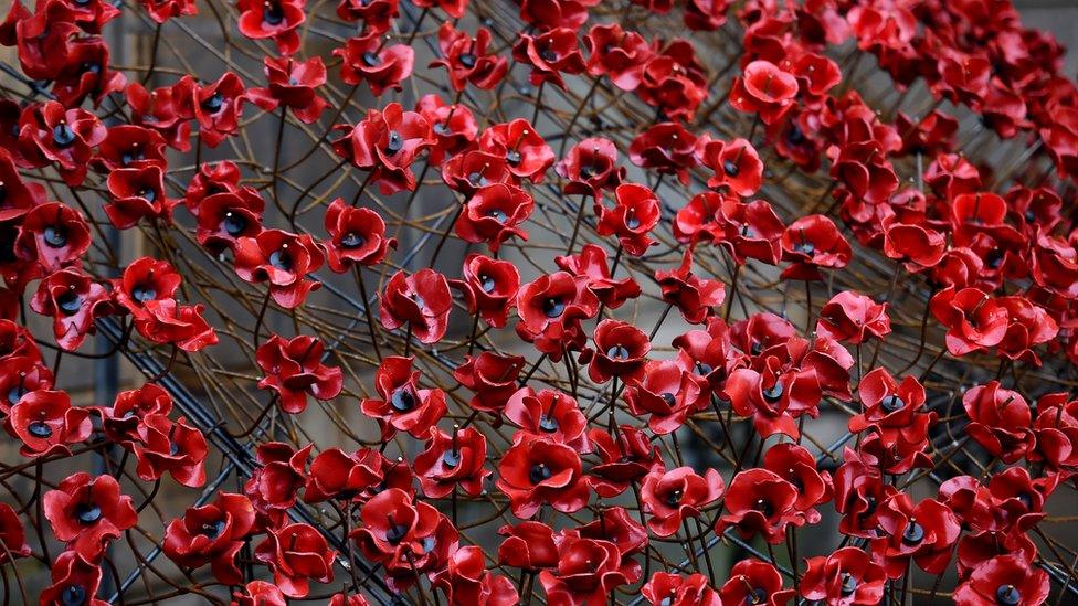 Ceramic poppies