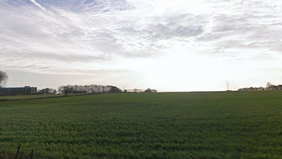 The area around a proposed solar farm in Lancashire