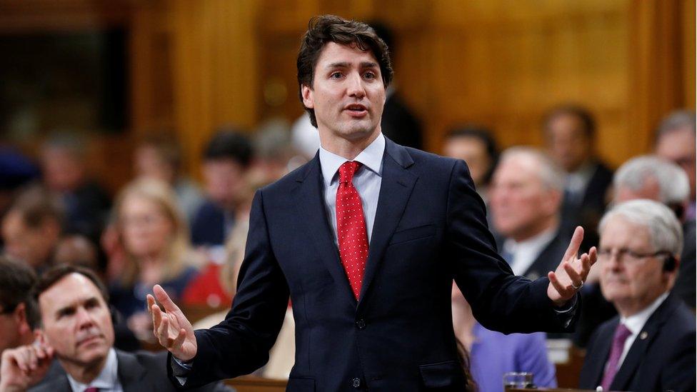 Canada's Prime Minister Justin Trudeau in the House of Commons in Ottawa, Ontario, Canada, on 6 March 2017