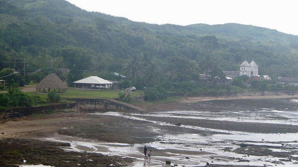 View of the village of Taua, on the French Pacific island of Futuna.