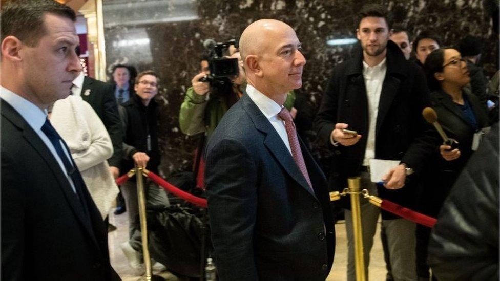 Amazon's Jeff Bezos at Trump Tower.