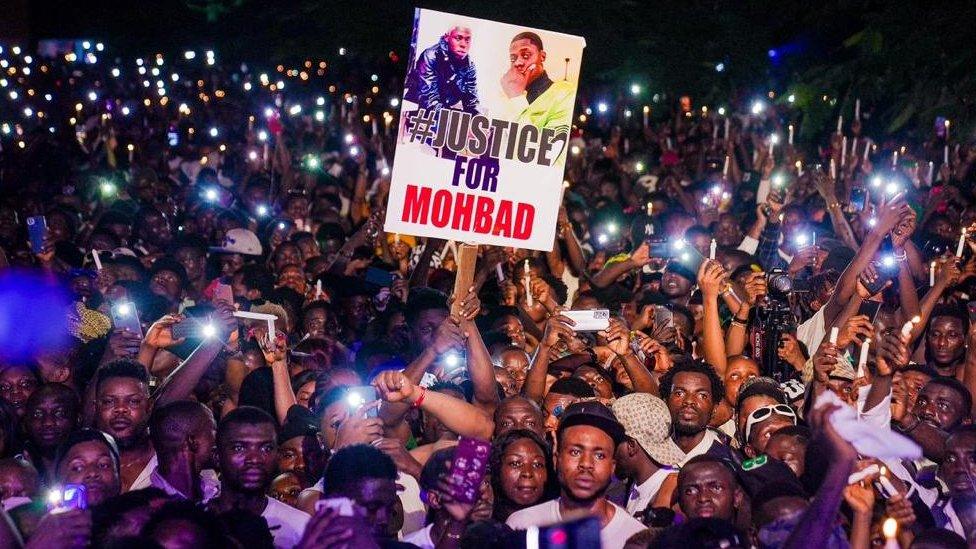 MohBad fans attending a memorial concert in Lagos, Nigeria - Thursday 21 September 2023