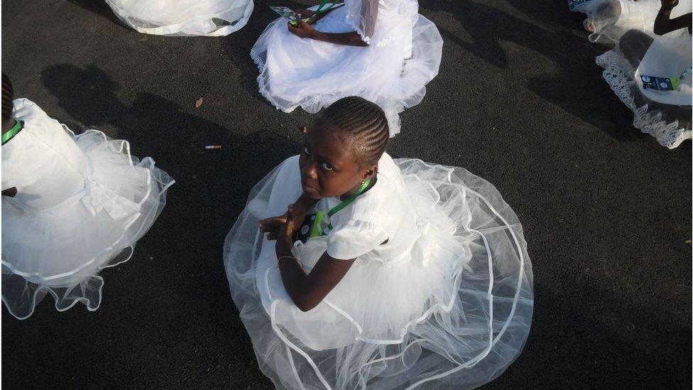 Girl in white dress