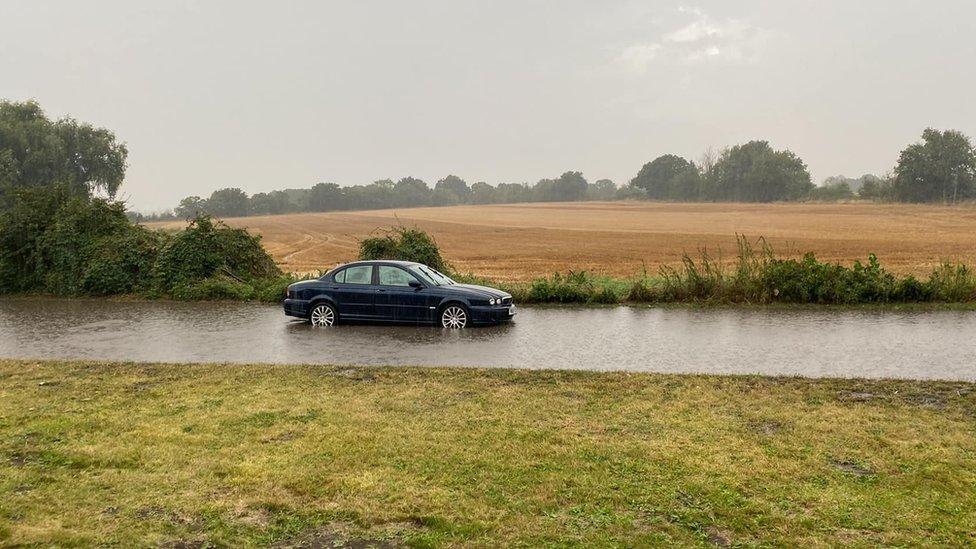 Flooding in Long Melford, Suffolk