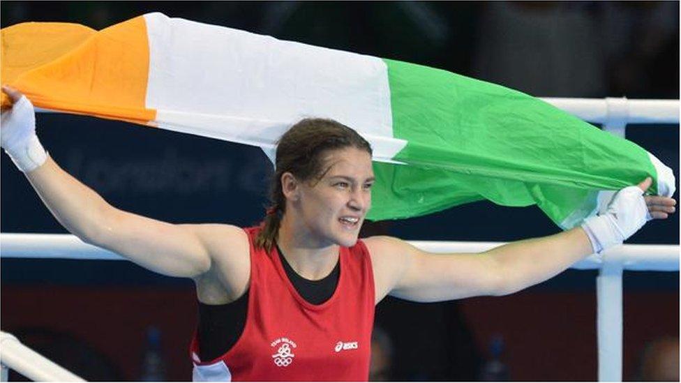 Katie Taylor celebrates Olympic gold in 2012