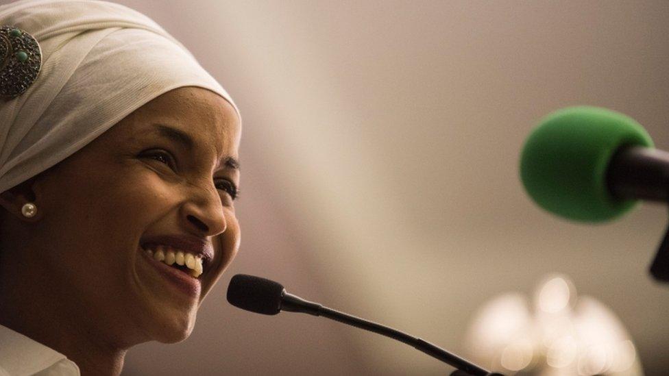 Ilhan Omar at a press conference