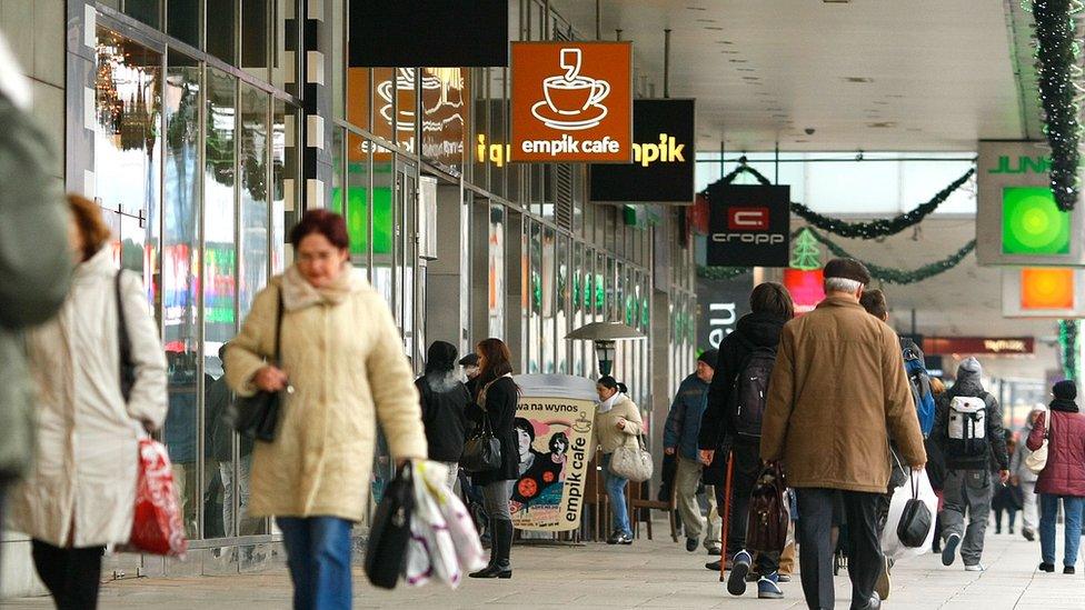 Shoppers in Warsaw