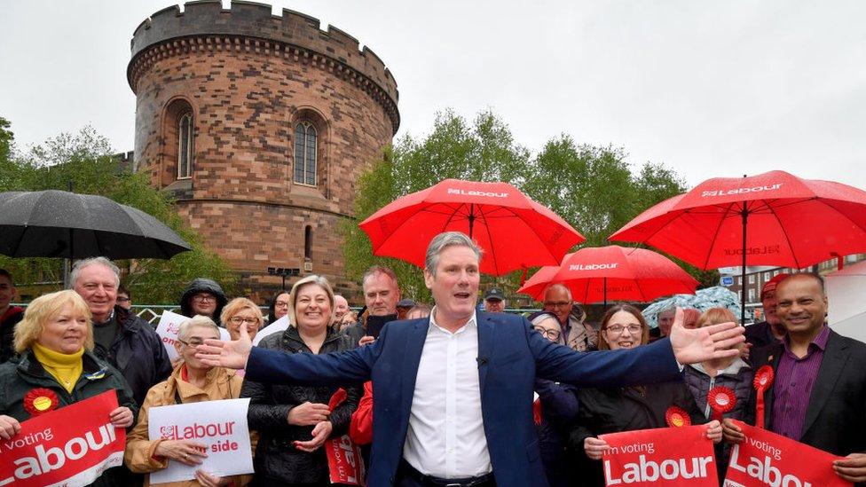 Sir Keir Starmer was celebrating local election results in Carlisle.