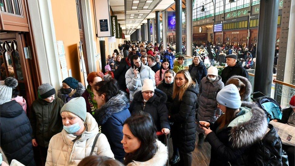 Reception point for war refugees from Ukraine at the Main Railway Station in Wroclaw