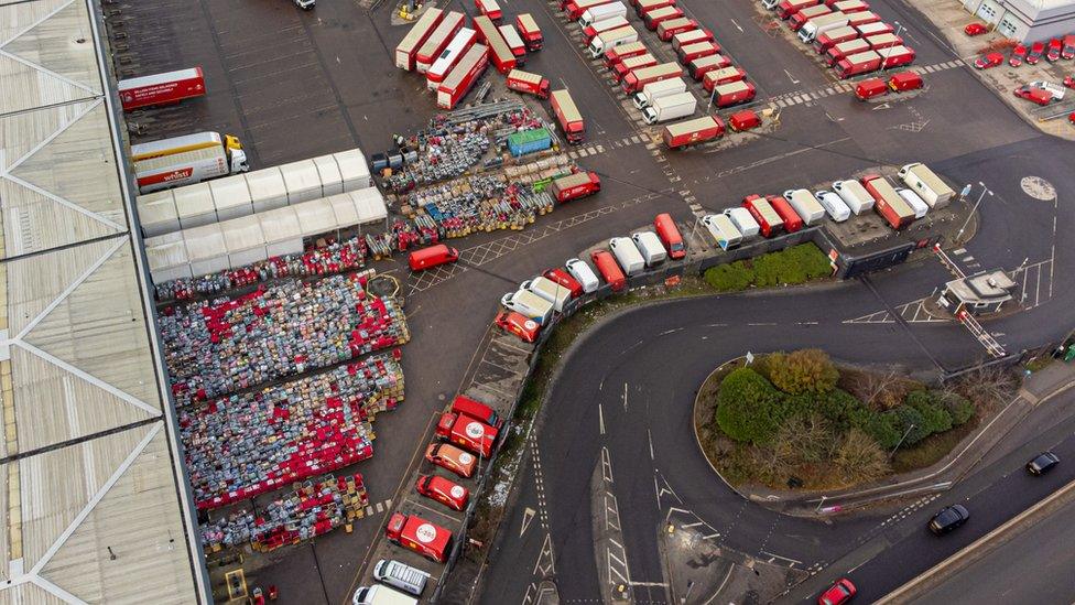 Aerial shot of Royal Mail distribution centre at Filton