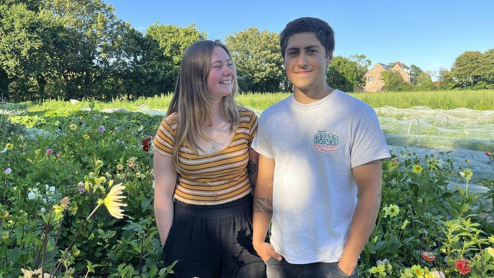 Anna and Jamie in a field