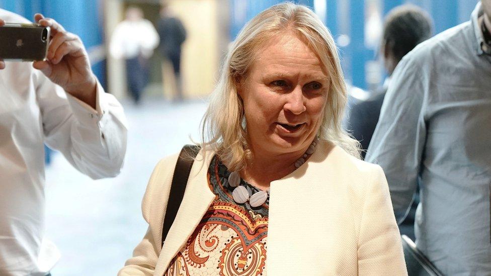 Felicity Buchan MP arrives for the Conservative Party annual conference at the International Convention Centre in Birmingham