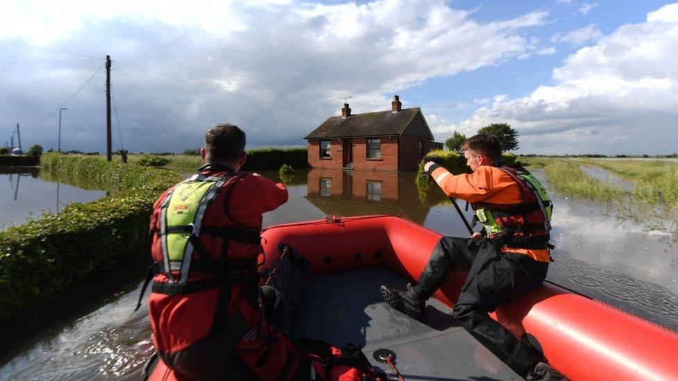 Rescue workers in Wainfleet