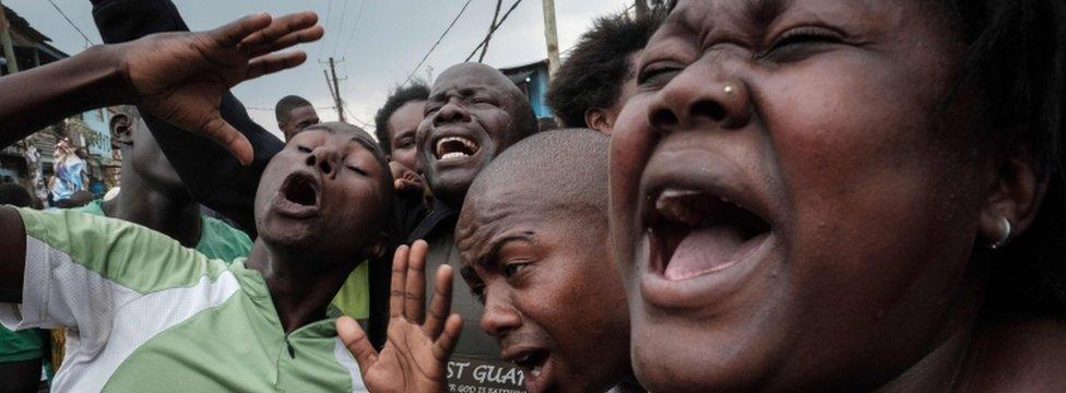 Opposition supporters celebrate in Nairobi