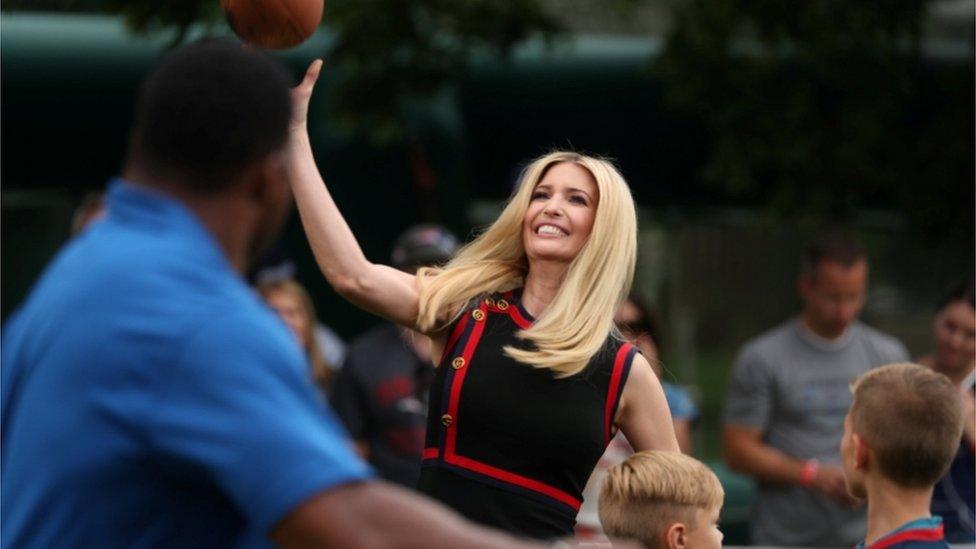 Ivanka Trump plays basketball