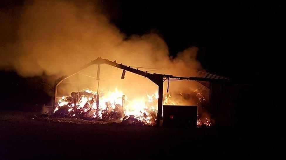 Barn burned to ground