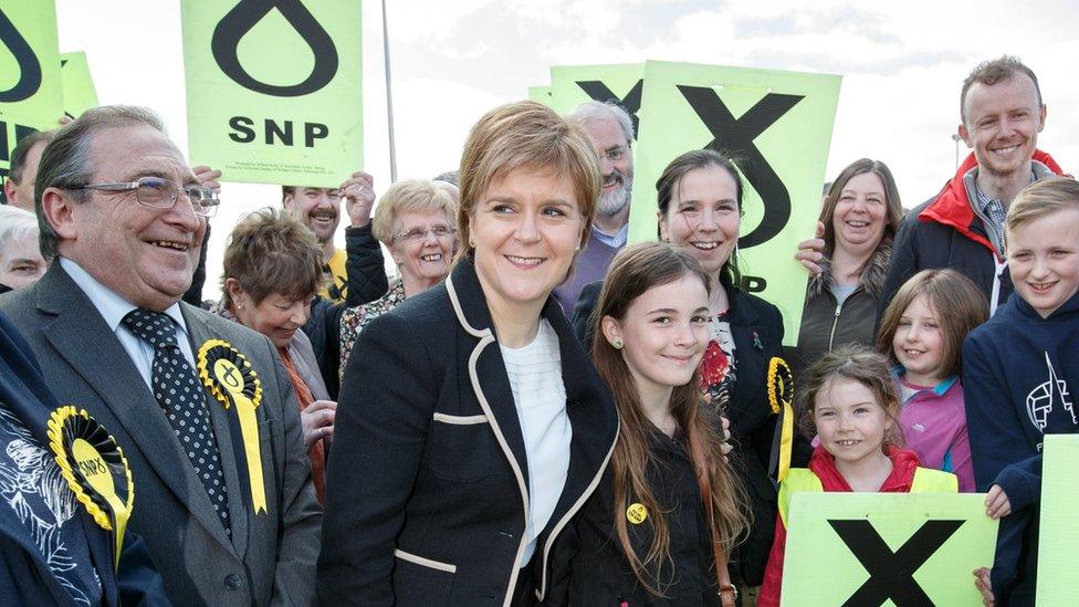 Nicola Sturgeon and SNP supporters