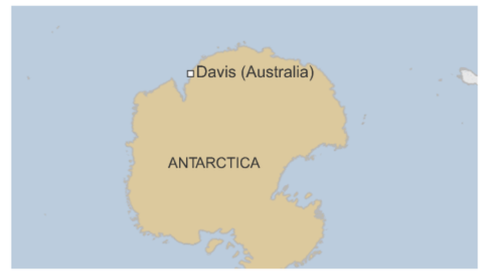 Map of Australia's Davis base on Antarctica