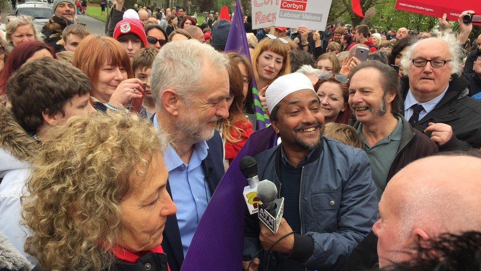 Jeremy Corbyn in Cardiff