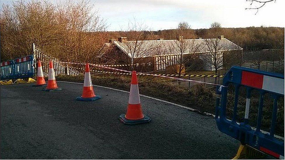 Scene of bridge strike