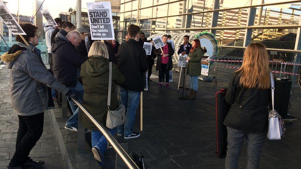 A vigil for the victims of the London terror attack is held in Cardiff