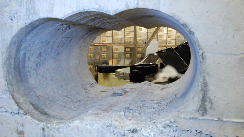 Image of the hole in the vault wall left during the Hatton garden raid