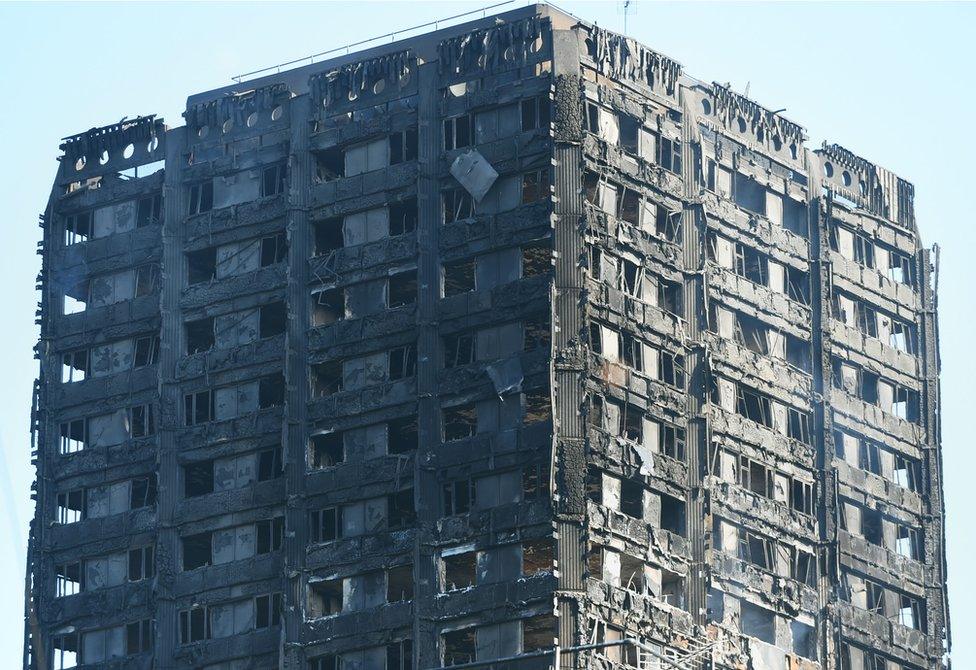 The remains of Grenfell Tower