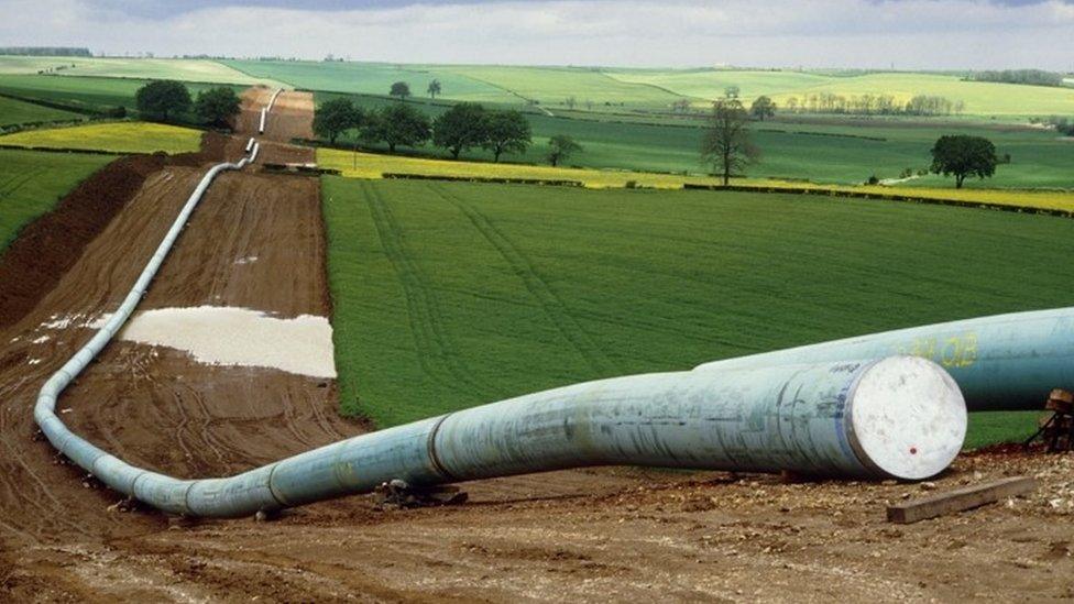 Gas pipeline running through Lincolnshire