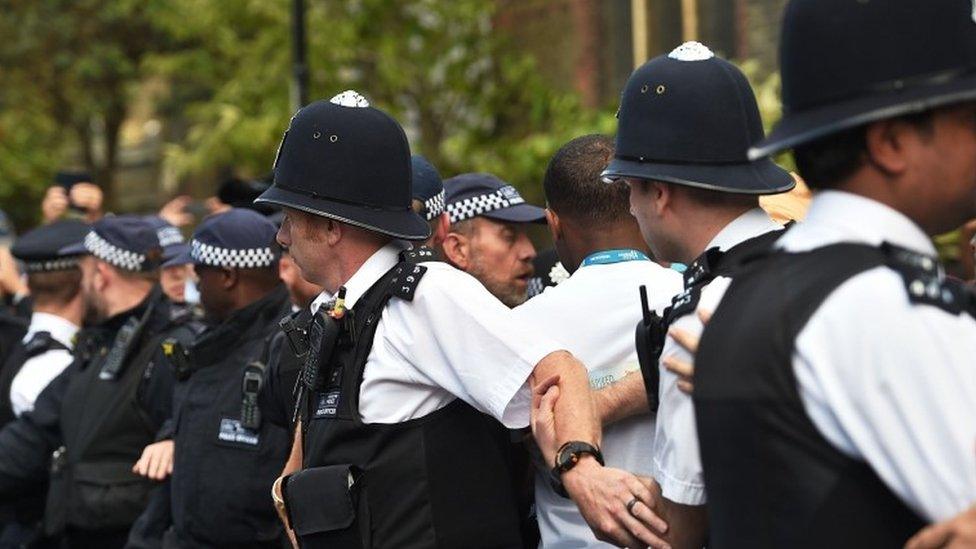 Police outside church