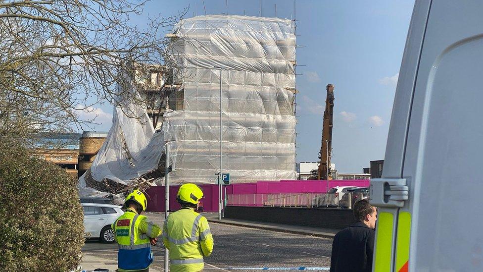 Image of partially collapsed building