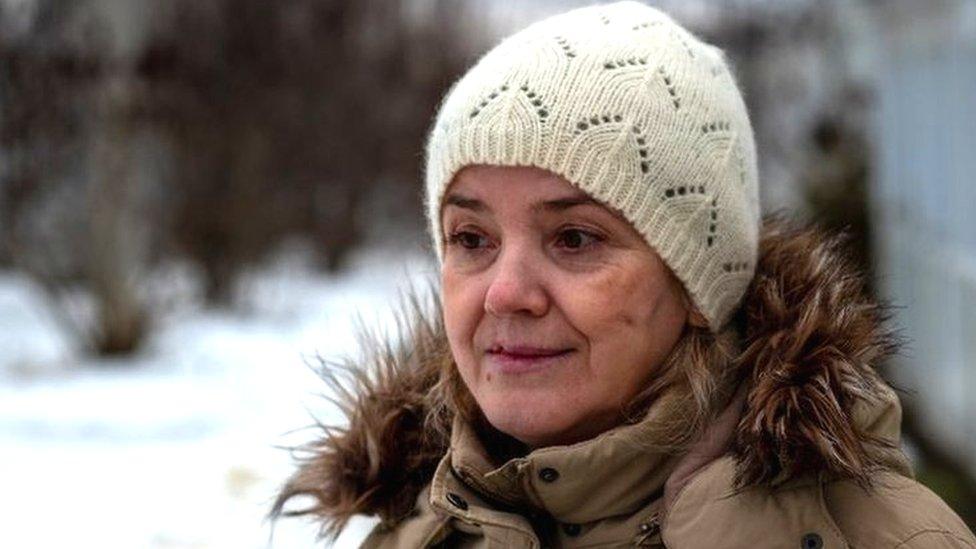 Liudmyla Bobova has lived in Kharkiv's "module city" since the beginning of the war. "I can breathe freely here," she said.