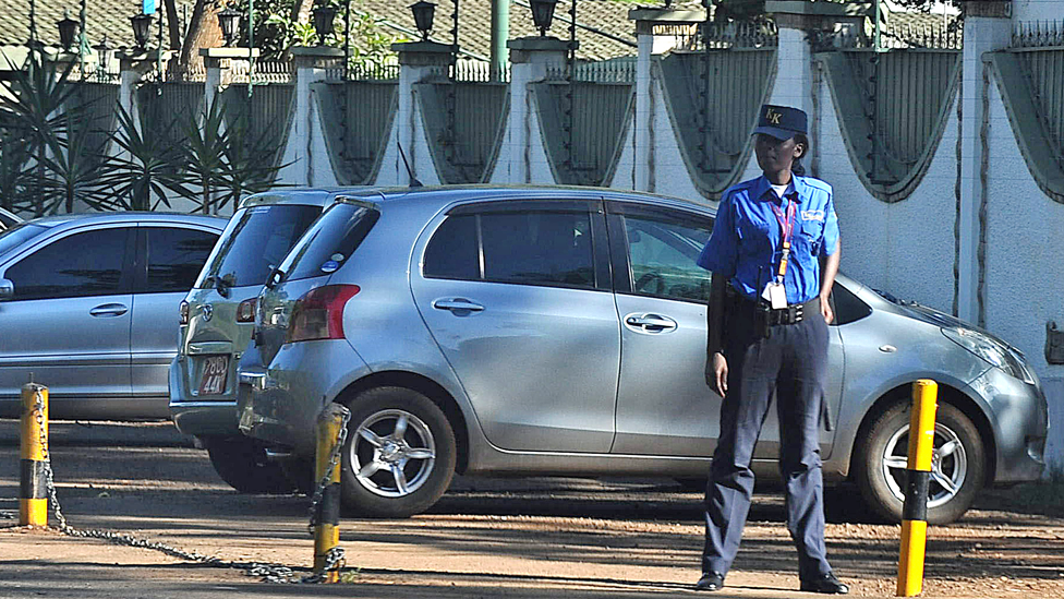 A Kenya private security guard in Nairobi - archive shot