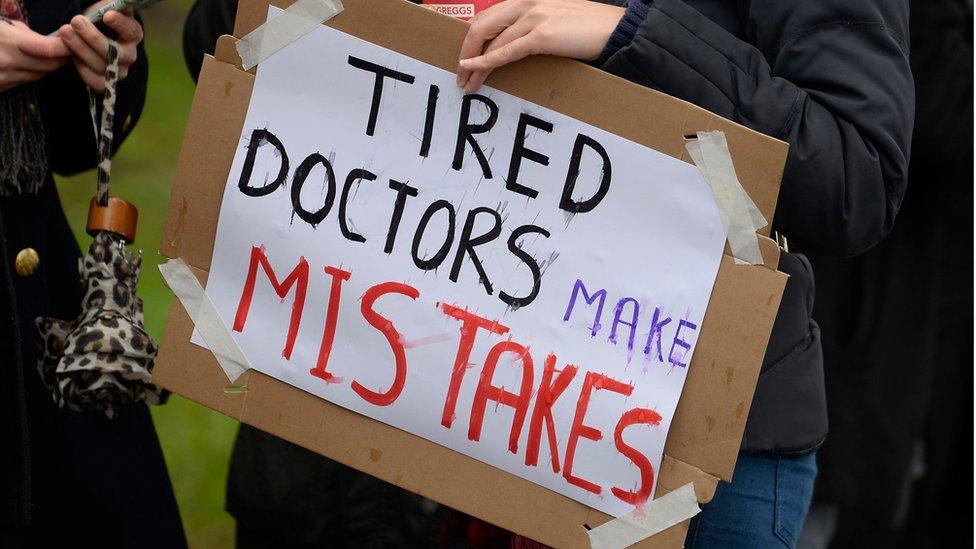 Junior doctors on the picket line outside Sandwell General Hospital in West Bromwich
