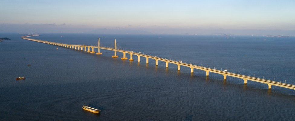 Aerial view of Hong Kong-Zhuhai-Macau Bridge