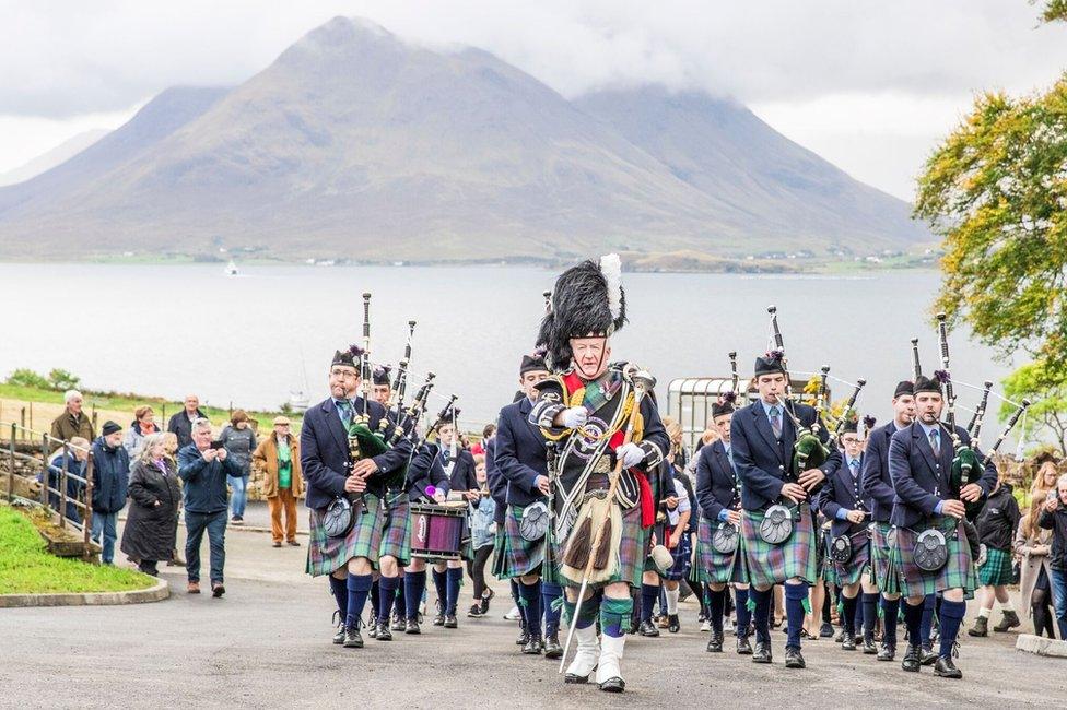 Isle of Skye Pipe Band on Raasay