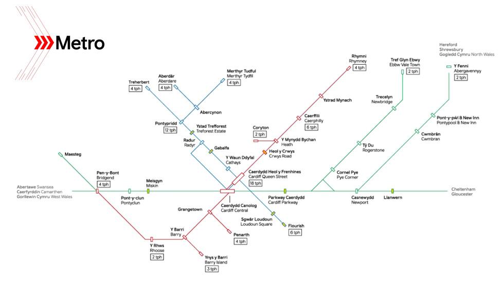 South Wales Metro map